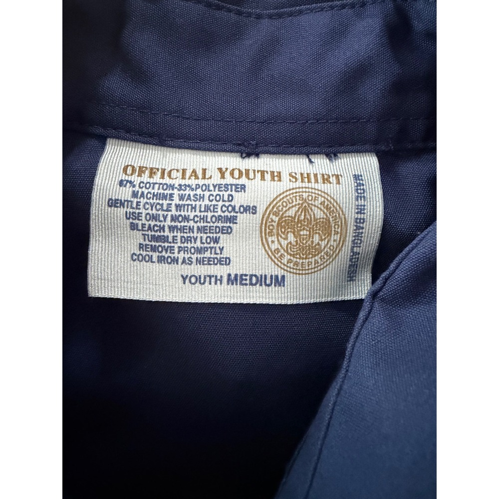 Boy Scouts of America Cub Navy Uniform Shirt Teddy Roosevelt NY Patch Youth M - Picture 6 of 9